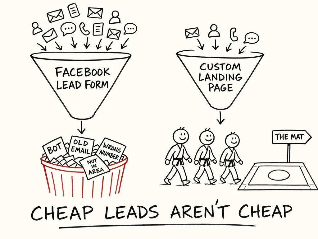 Facebook lead form vs. landing page funnels
